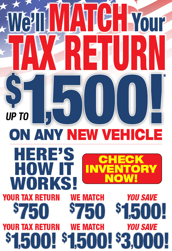 $1,500 Tax Refund Match Offer