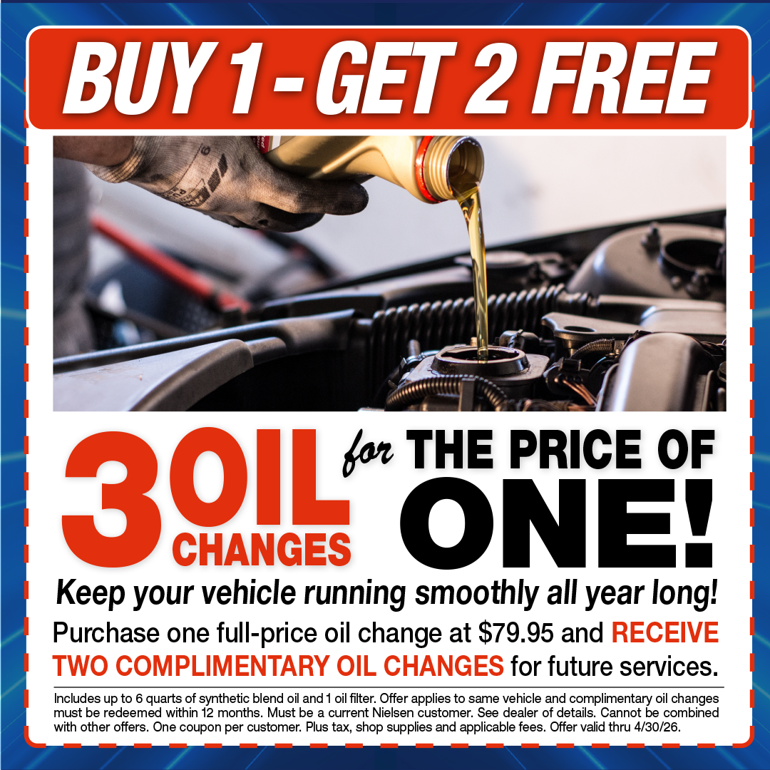 Buy 1 oil change and get 2 complimentary oil changes for future services